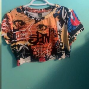 Grafiti crop top SHEIN